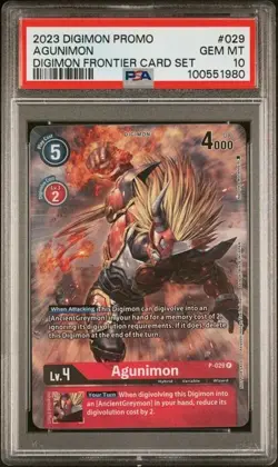 Digimon - Frontier Card Set Promo - Agunimon - PSA 10 - Image 1
