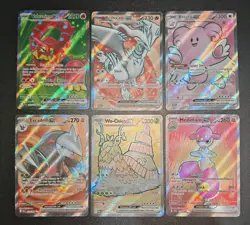 X6 Full Art Ex Pokemon Cards Lot Bundle Reshiram Ex Clefairy EX Paldean Fates Nm - Image 2