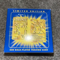 PIKACHU Pokemon 23K Gold Plated Trading Card 1999 Burger King Limited Edition - Image 3