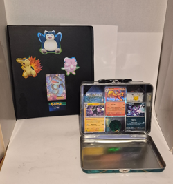 Pokemon Card Binder Lunchbox Collection 120+ English Cards W/ 30 Holos Plus More - Image 1