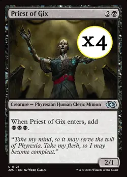 4x - Priest of Gix - x4 (playset) - Foundations Jumpstart - UC NM MTG - Image 1