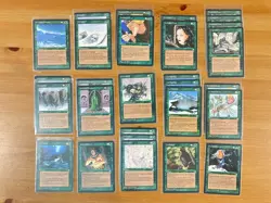 Lot of 28 Green Cards from Ice Age Edition MTG 1995 Vintage - Image 1
