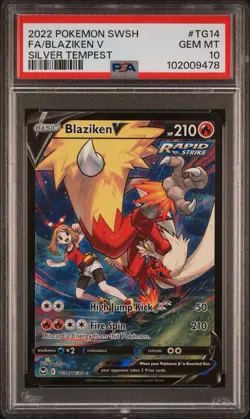 BLAZIKEN V TG14/TG30 | PSA 10 | Silver Tempest Full Art Graded Pokemon Card - Image 1