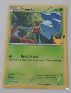 Pokemon TREECKO 25th Anniversary McDonald's 3/25 NON-HOLO Promo Card 2021 - Image 1
