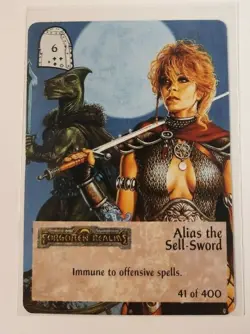 TSR Spellfire CCG 1st Ed. ALIAS THE SELL-SWORD Card #41 of 400 Forgotten Realms - Image 1
