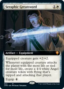 Seraphic Greatsword - Foil - Extended Art Magic mtg Light Play, English Commande - Image 1