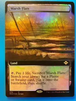 MTG 1x FOIL EXTENDED ART Marsh Flats # 476 Modern Horizons 2 Magic the x1 NM - Image 1