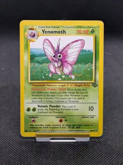 Venomoth 29/64 Non Holo Jungle Set Rare Pokemon Card WOTC Played - Image 1