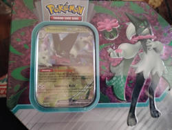 Pokemon TCG: Paldea Partners Meowscarada EX Tin - 5 Packs, Promos - Image 1