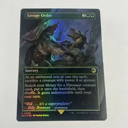 Savage Order - Jurassic Park: Universes Beyond Foil - Sorcery Green Rare MTG - Image 1