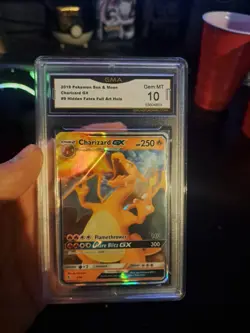 2019 POKEMON SUN & MOON HIDDEN FATES #9/68 CHARIZARD GX HOLO GMA Psa 10 RARE - Image 1