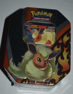Pokemon TCG: Eevee Evolutions Tin - Flareon V New Factory Sealed - Image 1