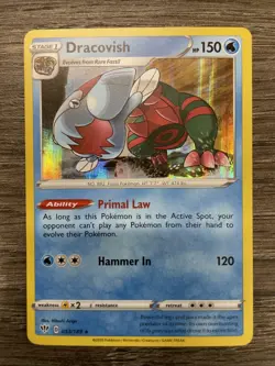 Pokemon TCG - Reverse Holo Dracovish 53/189 - Darkness Ablaze 2020 NM - Image 1