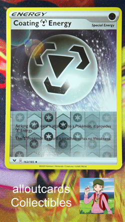 2020 Pokemon Vivid Voltage Coating Energy Reverse Holo 163/185 NM/M - Image 1