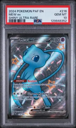 2024 POKEMON PAF EN-PALDEAN FATES SHINY ULTRA RARE #216 MEW EX PSA 10 - Image 1