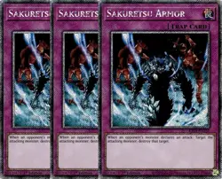 3x Yu-Gi-Oh! Sakuretsu Armor RA03-EN130 Platinum Secret Rare Playset - Image 1