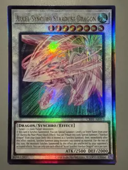 YUGIOH ACCEL SYNCHRO STARDUST DRAGON ASIA ENGLISH CR01-AE013 ULTIMATE RARE - Image 1