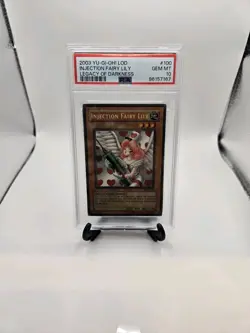 Injection Fairy Lily 2003 Yu-Gi-Oh! Legacy of Darkness LOD-100 PSA GEM MT 10 Unl - Image 3