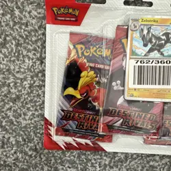 Pokemon TCG Scarlet & Violet Destined Rivals 3 Pack Blister Card Zebstrika #2 - Image 4