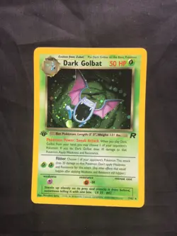 Pokemon Cards: Team Rocket 1st Edition Rare Holo: Dark Golbat 7/82 - Image 1
