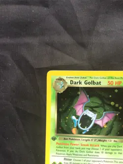 Pokemon Cards: Team Rocket 1st Edition Rare Holo: Dark Golbat 7/82 - Image 3
