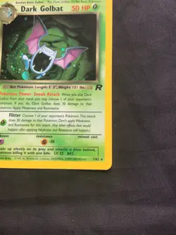 Pokemon Cards: Team Rocket 1st Edition Rare Holo: Dark Golbat 7/82 - Image 5