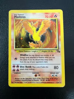 Pokemon WOTC 1999 Fossil Base Set Moltres Rare HOLO Vintage Pokemon Card - Image 1