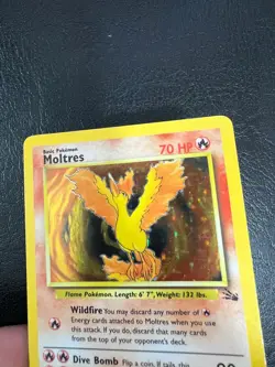 Pokemon WOTC 1999 Fossil Base Set Moltres Rare HOLO Vintage Pokemon Card - Image 3