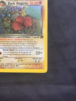 Pokemon Cards: Team Rocket 1st Edition Rare Holo: Dark Dugtrio 6/82 - Image 5