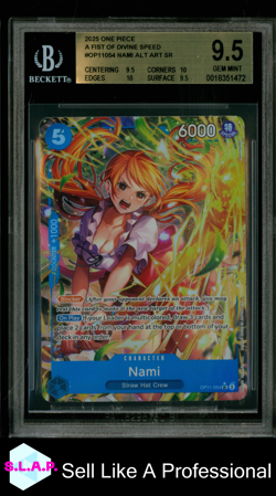 NAMI ALT ART SR 2025 ONE PIECE CARD GAME A FIST OF DIVINE SPEED OP11054 BGS 9.5 - Image 1