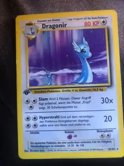 1st Edition German Dragonair 18/102 Dragonir Rare Pokemon Card Base Set NM-LP - Image 1