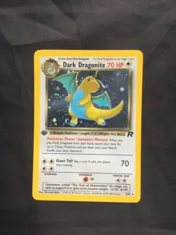 Pokemon Cards: Team Rocket 1st Edition Rare Holo: Dark Dragonite 5/82 - Image 1