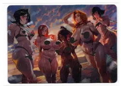 DUAL Rukia Orihime Rangiku (Bleach Babes) Lewd Hentai Anime Waifu Card ACG NSFW - Image 1