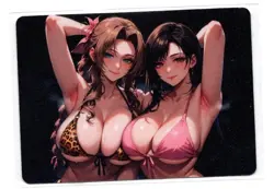 DUAL Tifa x Aerith (Final Fantasy 7) Lewd Hentai Anime Waifu Card ACG NSFW - Image 2