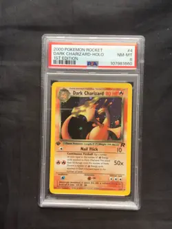 Pokemon Cards: 1st Edition Team Rocket Rare Holo: Dark Charizard 4/82: PSA 8 - Image 1