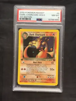Pokemon Cards: 1st Edition Team Rocket Rare Holo: Dark Charizard 4/82: PSA 8 - Image 2