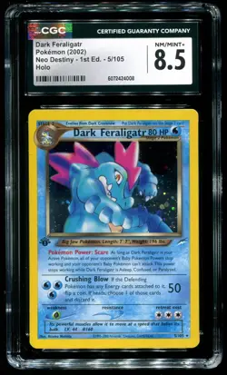 CGC 8.5 Dark Feraligatr 1st Edition Holo Rare Neo Destiny 2002 Pokemon Card #5 - Image 1