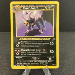 Houndoom 23/75 Neo Discovery Rare Vintage Pokemon TCG Card - Played Condition - Image 1