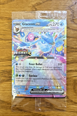 Glaceon EX Prismatic Evolutions Sealed/STAMPED Surprise Box Promo Card #026/131! - Image 1