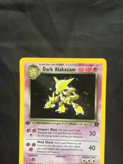 Pokemon Cards: Team Rocket 1st Edition Rare Holo: Dark Alakazam 1/82 - Image 2