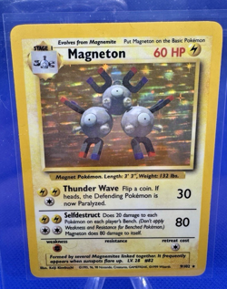 Pokemon TCG Magneton Base Set Holo Unlimited Rare Card 9/102 WOTC - Image 4