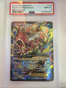 Pokemon Mega Gyrados EX Full Art Card 115/122, XY Breakpoint PSA NM - MT 8 - Image 1