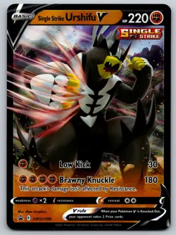Single Strike Urshifu V 085/163 SWSH05: Battle Styles NM Pokemon Card TCG - Image 1