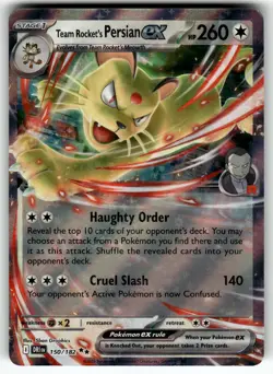 Team Rocket's Persian ex 150/182 SV10: Destined Rivals NM Pokemon Card TCG - Image 1