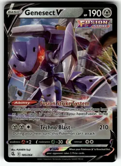 Genesect V 185/264 SWSH08: Fusion Strike NM Pokemon Card TCG - Image 1