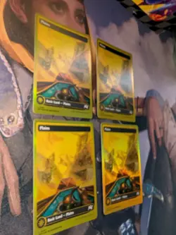 Plains (0507) (First-Place Foil) x4 MTG Aetherdrift Foil Full Playset NM - Image 2