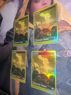 Mountain (0510) (First-Place Foil) x4 MTG Aetherdrift Foil Full Playset - Image 2