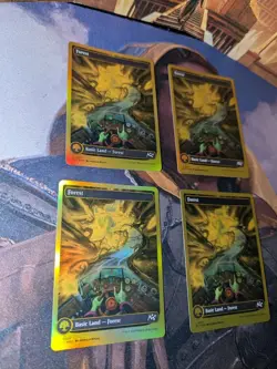 Forest (0511) (First-Place Foil) x4 MTG Aetherdrift Foil Full Playset NM - Image 4