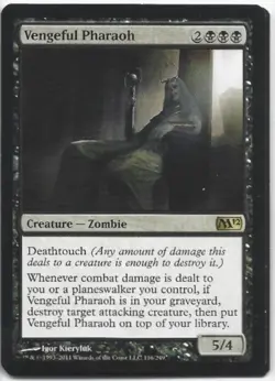 MTG Vengeful Pharaoh Core Set 2012 (M12) Regular Rare Magic the Gathering LP - Image 1