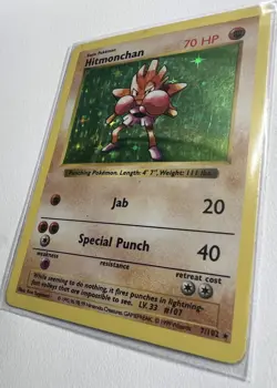 1999 Pokemon Base Set Shadowless Hitmonchan #7/102 Holo - Played - Image 4